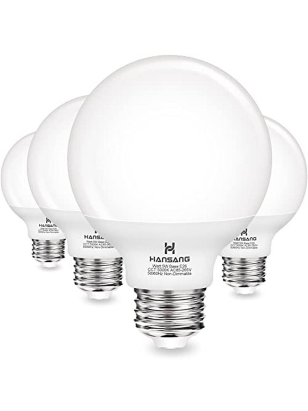 G25 LED Globe Light Bulbs, 60W Equivalent, 5000K Daylight Bathroom, E26 Base